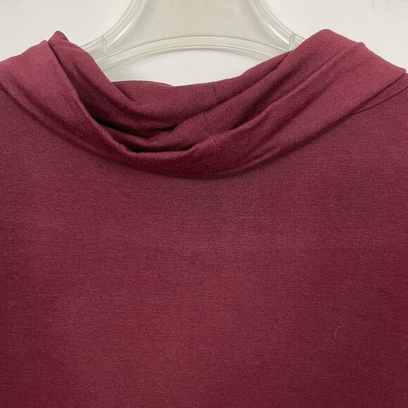 Eileen Fisher Tunic Top Size XL Burgundy Cowl Neck Minimalist Lagenlook Capsule - Picture 7 of 8